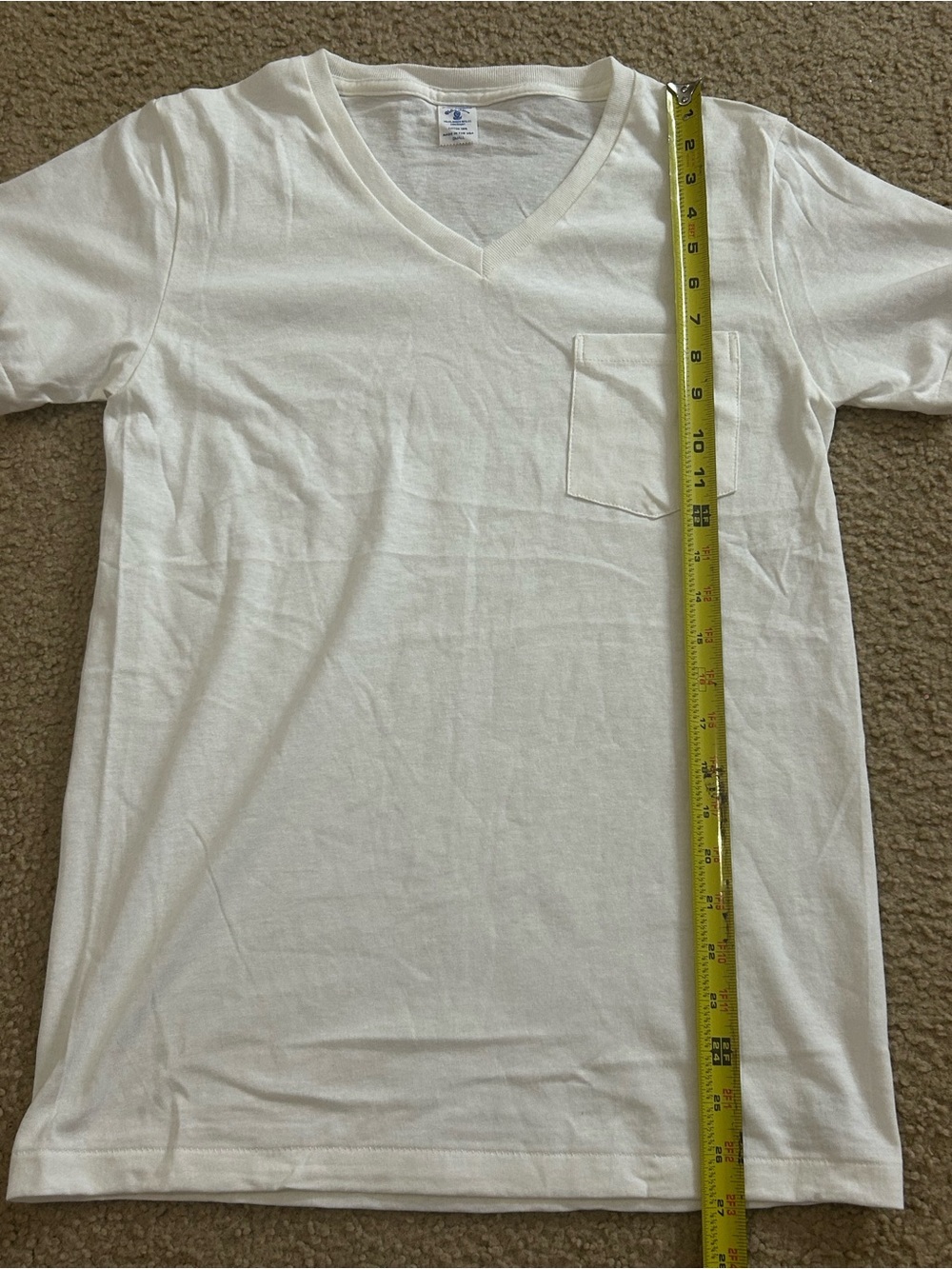 Velva Sheen Shirt Mens Small Single Stitch Basic V Neck Pocket Blank Adult - Picture 6 of 6